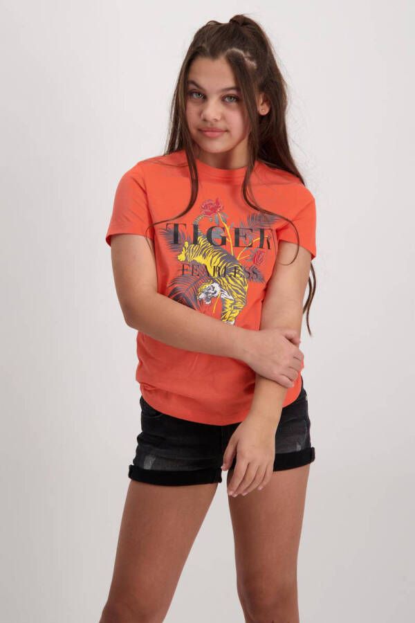 Cars T-shirt Madeline met printopdruk oranje