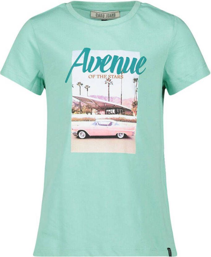 Cars T-shirt met printopdruk turquoise Blauw Meisjes Katoen Ronde hals 116