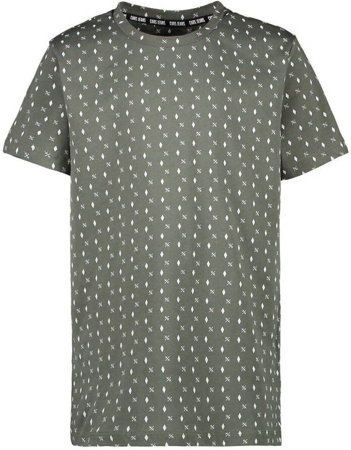 Cars T-shirt met stippen grijsgroen Jongens Katoen Ronde hals Stip 116