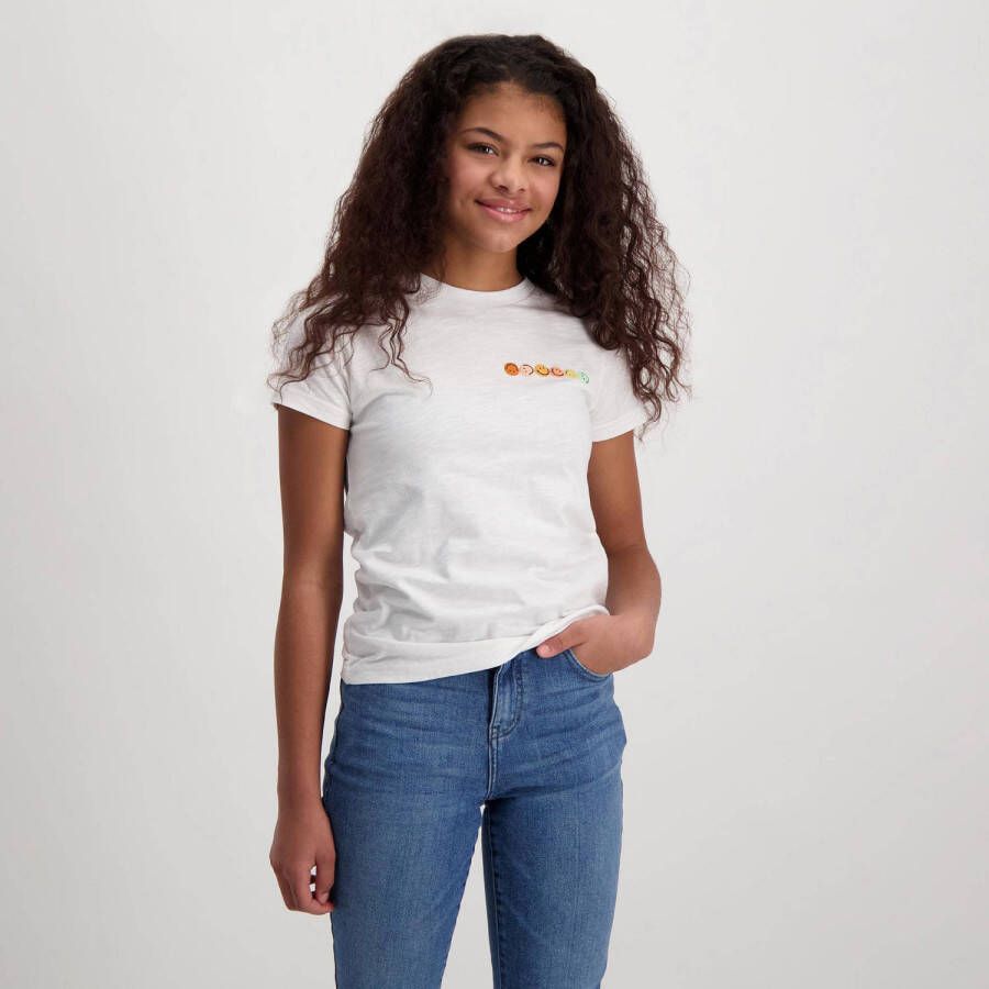 Cars T-shirt OLWEN met backprint wit Meisjes Katoen Ronde hals Backprint 116