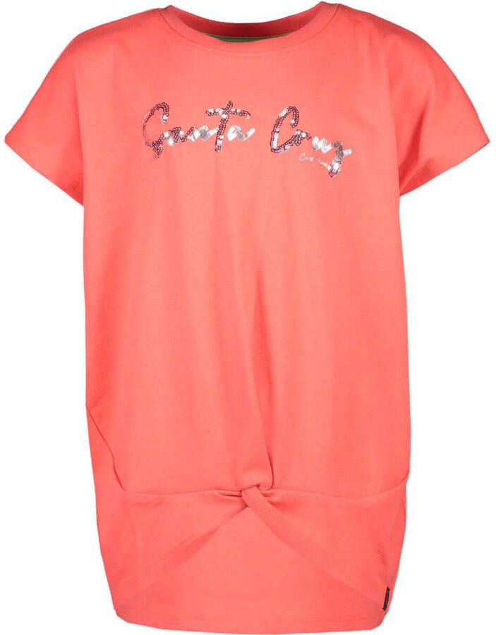 Cars T-shirt Romite met tekst koraal Oranje Meisjes Katoen Ronde hals Tekst 116