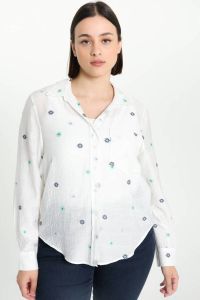 Cassis blouse met all over print ecru