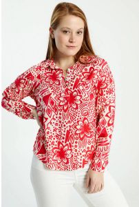 Cassis blouse met all over print roze