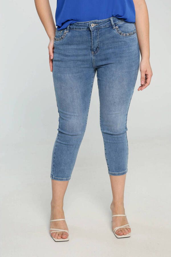 Cassis cropped slim fit jeans medium blue denim