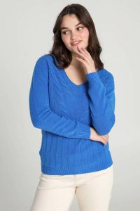 Cassis fijngebreide trui blauw