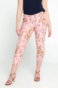 Cassis gebloemde cropped skinny broek roze