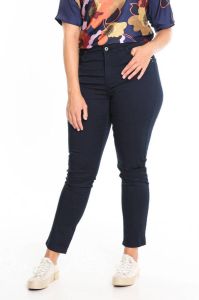 Cassis high waist straight fit jeans donkerblauw