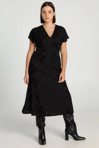 Cassis jurk met all over print zwart