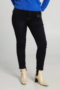 Cassis slim fit jeans met borduursels dark blue denim