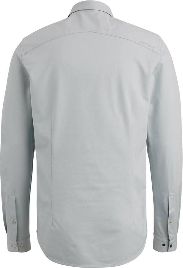 CAST IRON Heren Overhemden Long Sleeve Shirt Twill Jersey 2 Tone Blauw - Foto 6