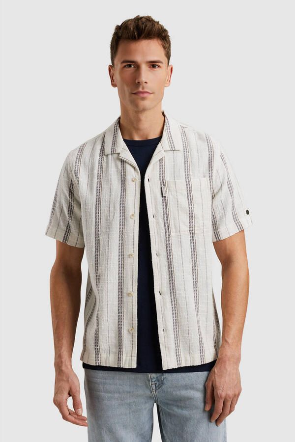 Cast Iron casual overhemd met textuur wit