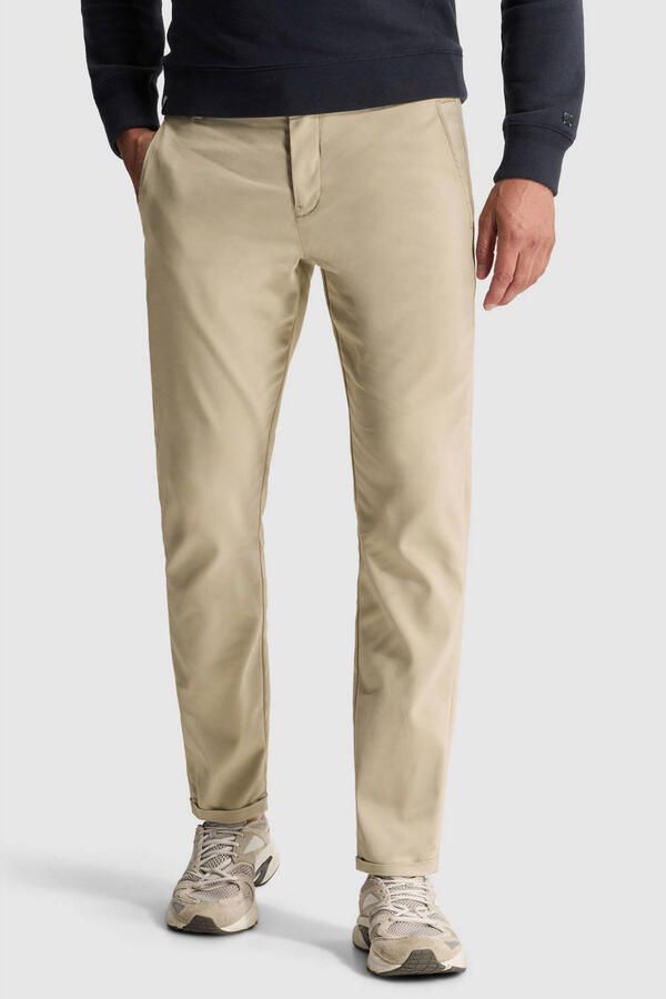 CAST IRON Heren Broeken Cylas Tapered Chino Megda Power Zand