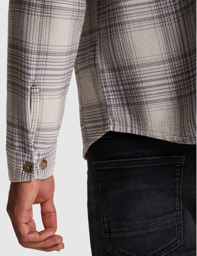 CAST IRON Heren Overshirts Check Spring Waffle Creme - Foto 7