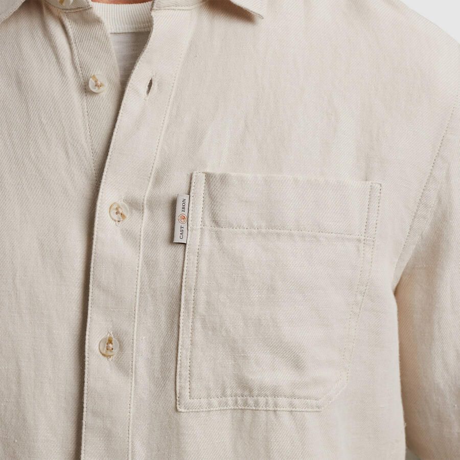 Cast Iron linnen casual overhemd grijs