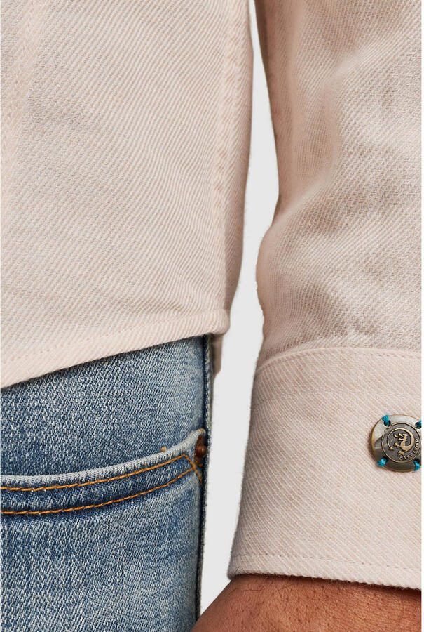 Cast Iron linnen casual overhemd roze - Foto 3