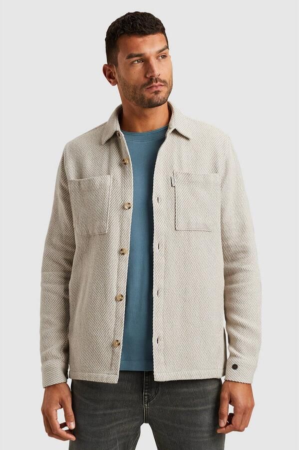 Cast Iron Gestructureerd Overshirt Lange Mouw Regular Fit Gray Heren - Foto 3