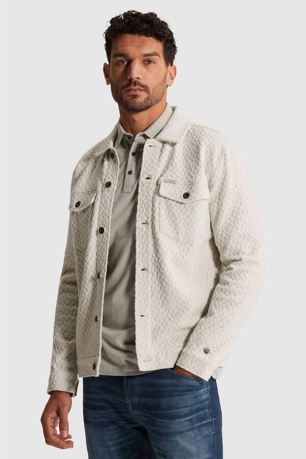 Cast Iron Overshirt Jacquard Ecru