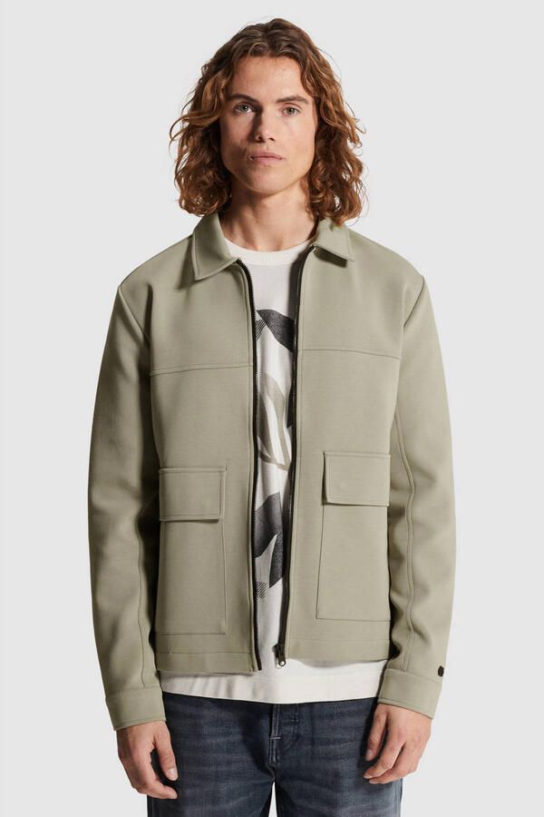 CAST IRON Heren Overshirts Regular Fit Interlock Khaki - Foto 5