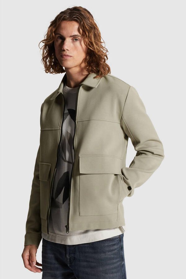 CAST IRON Heren Overshirts Regular Fit Interlock Khaki - Foto 6