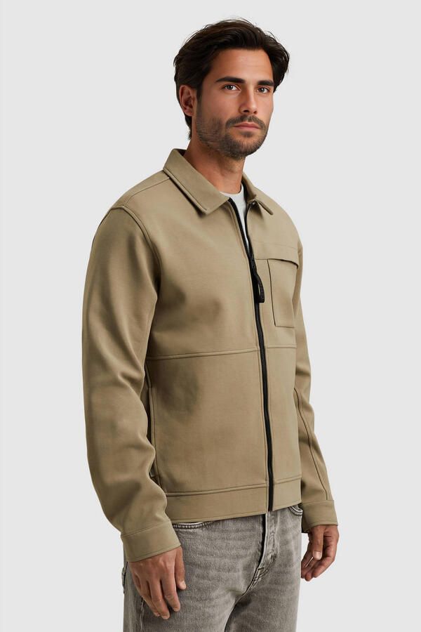 Cast Iron Windjack Overshirt Interlock Sweat Kaki - Foto 2