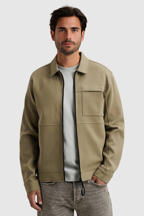 Cast Iron Windjack Overshirt Interlock Sweat Kaki