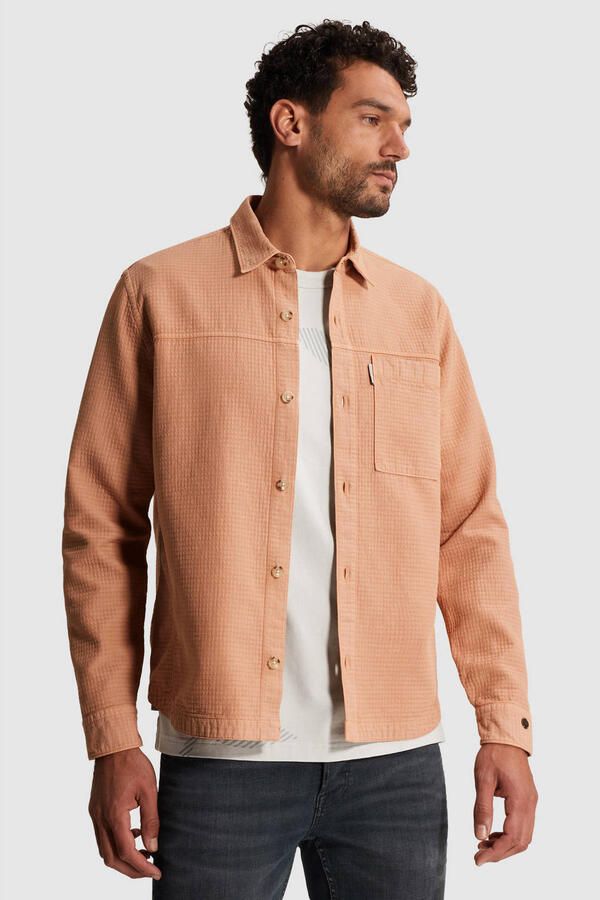 CAST IRON Heren Overshirts Block Structure Gd Perzik - Foto 5