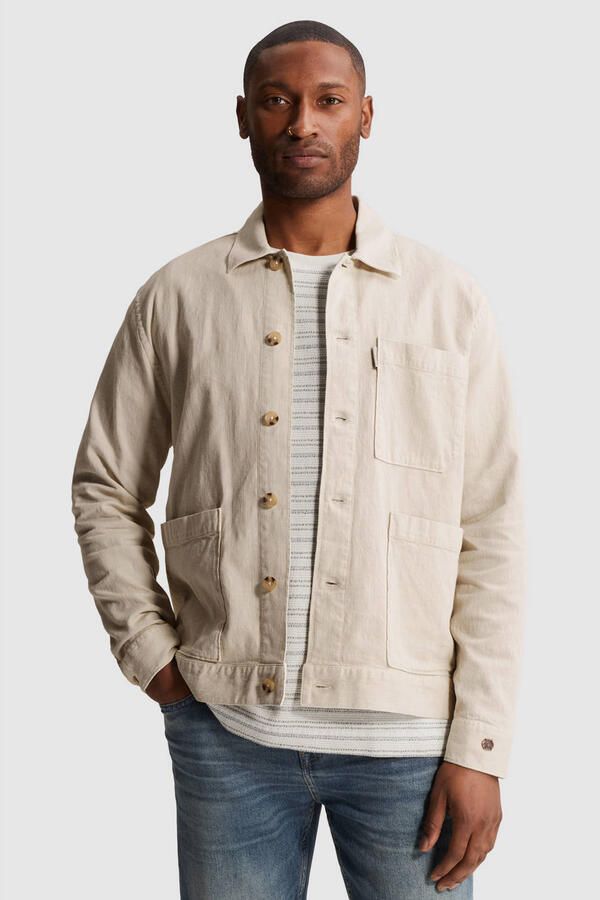 Cast Iron regular casual overhemd beige