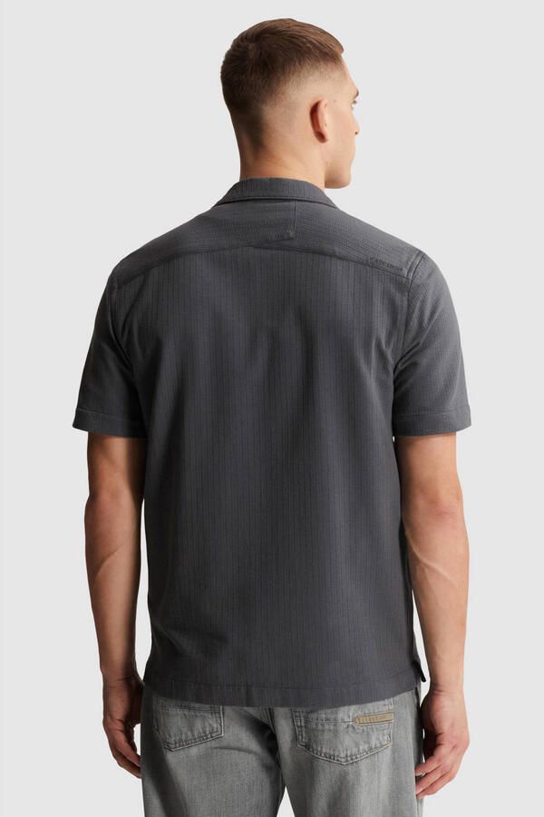 Cast Iron regular casual overhemd met ingebreid patroon grijs - Foto 3