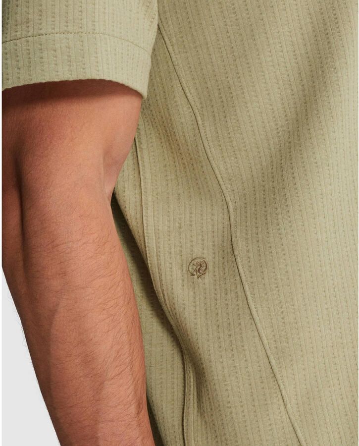 Cast Iron regular casual overhemd met ingebreid patroon groen - Foto 2