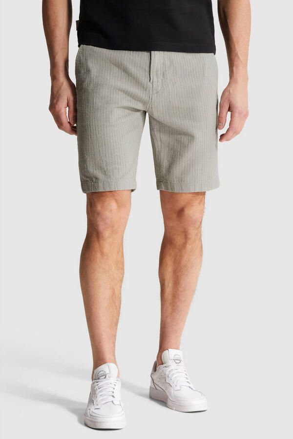 Cast Iron regular chino short met linnen lichtgroen - Foto 5