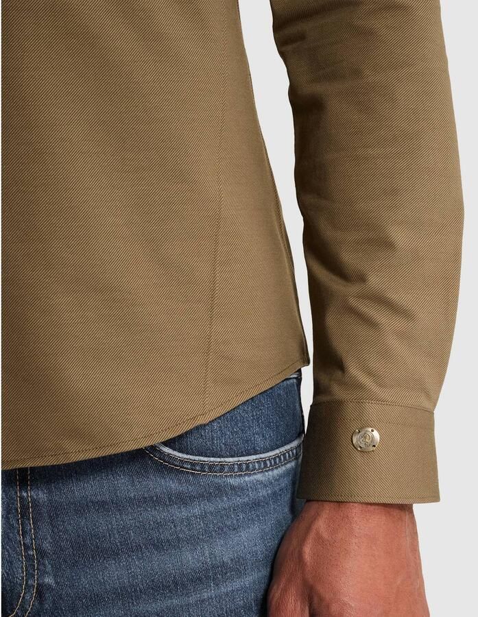 Cast Iron Overhemd Lange Mouw Overhemd Twill Jersey Walnut - Foto 2