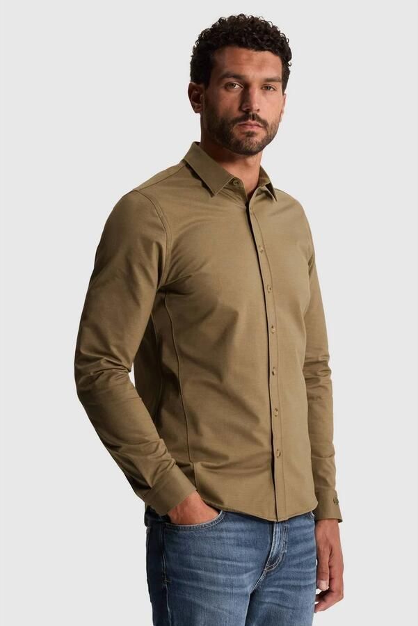 Cast Iron Overhemd Lange Mouw Overhemd Twill Jersey Walnut - Foto 3