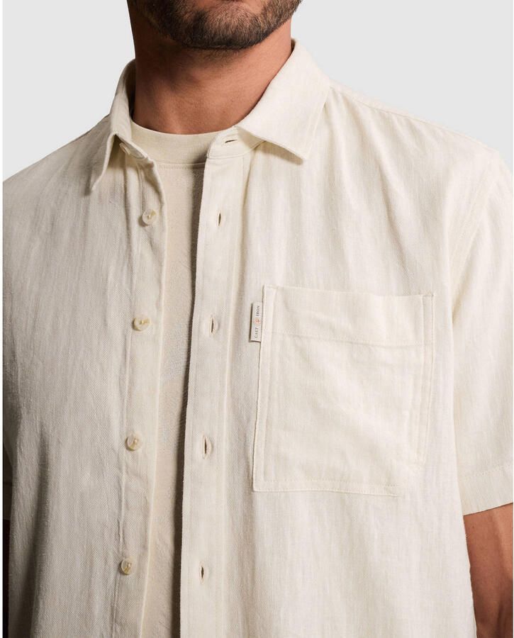 Cast Iron regular fit casual overhemd met linnen beige - Foto 2