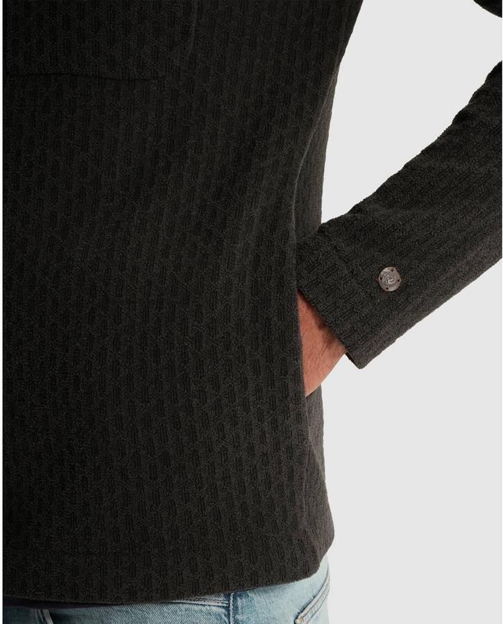 Cast Iron regular fit gebreid overshirt met print clever crows - Foto 2