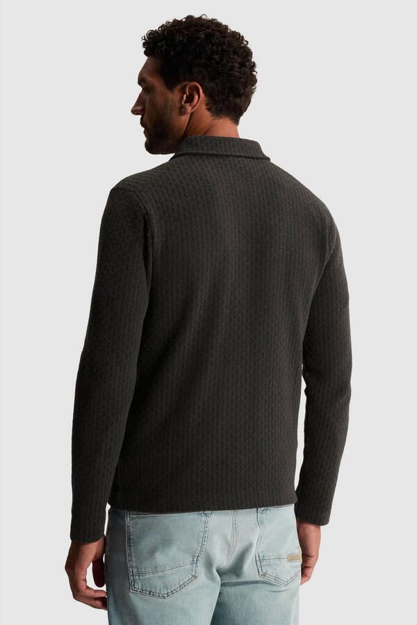 Cast Iron regular fit gebreid overshirt met print clever crows - Foto 3
