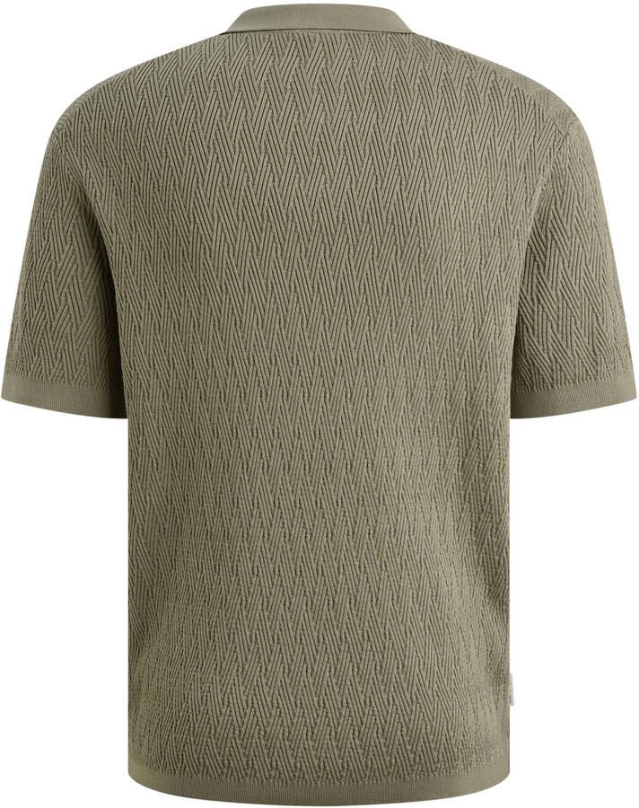 Cast Iron regular fit gebreide polo groen - Foto 2