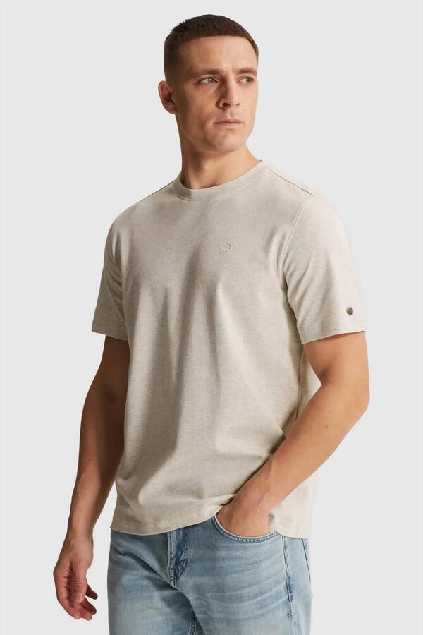 Cast Iron regular fit gemêleerd T-shirt naturel