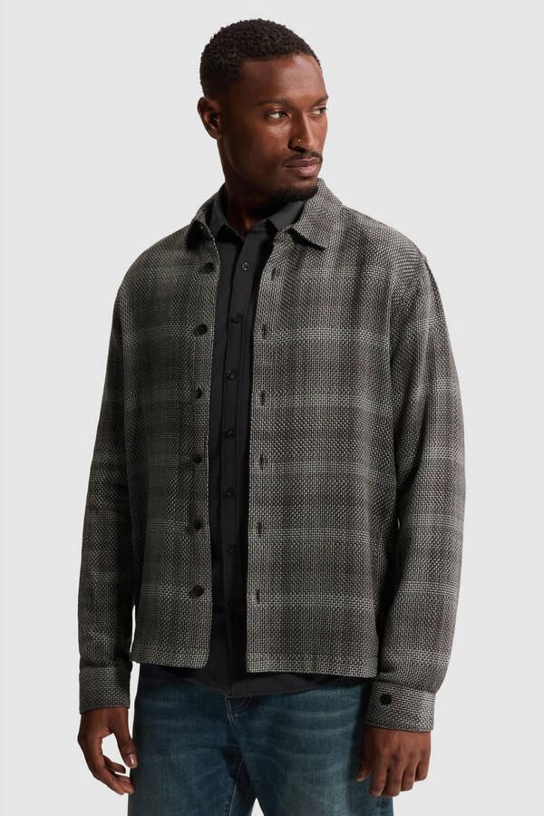 Cast Iron regular fit geruit overshirt clever crows - Foto 3