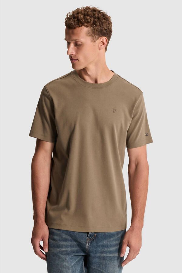 CAST IRON Heren Polo's & T-shirts Short Sleeve R-neck Regular Fit Interlock Taupe - Foto 5