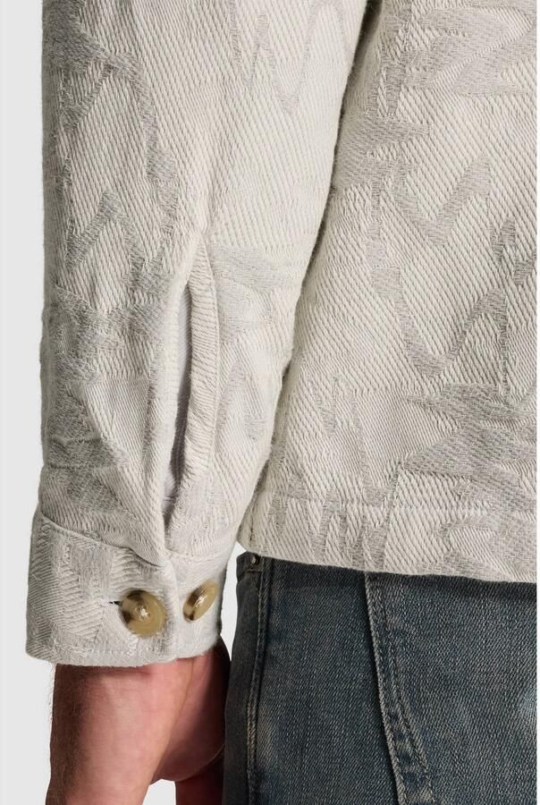 Cast Iron regular fit jacquard overshirt met print blauw mirage - Foto 3