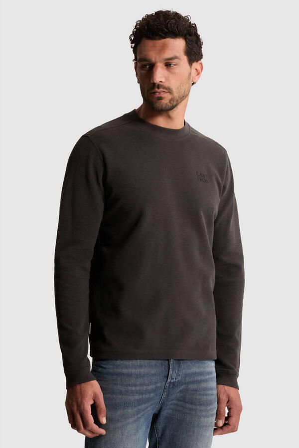 Cast Iron regular fit longsleeve donkerbruin