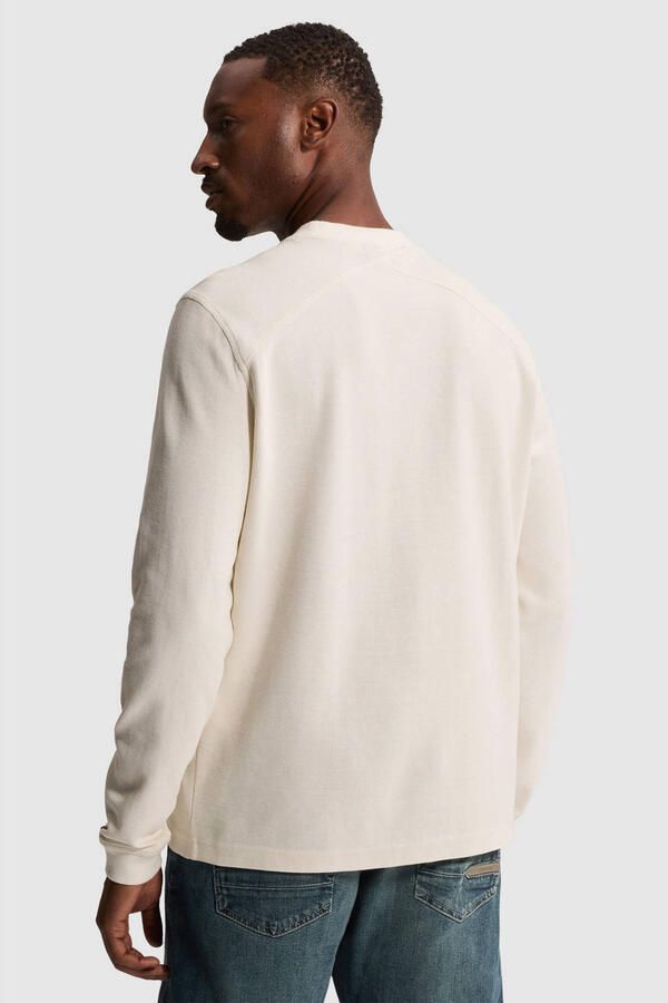 CAST IRON Heren Polo's & T-shirts Long Sleeve R-neck Regular Fit Waffle Gebroken Wit - Foto 6