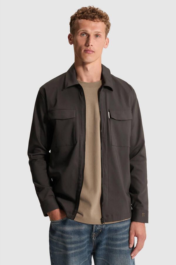 Cast Iron regular fit overshirt antraciet