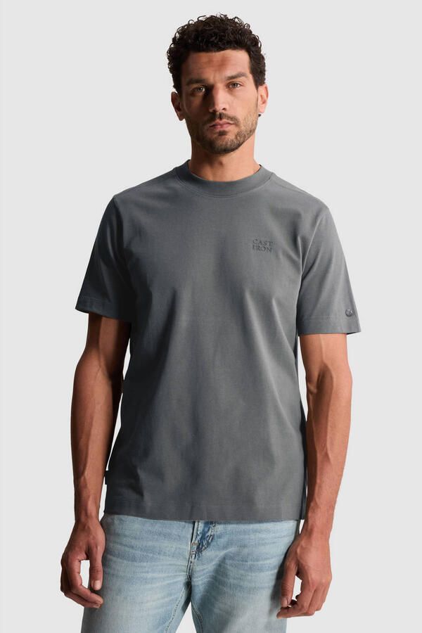 CAST IRON Heren Polo's & T-shirts Short Sleeve R-neck Regular Fit Single Jersey Donkergrijs - Foto 5