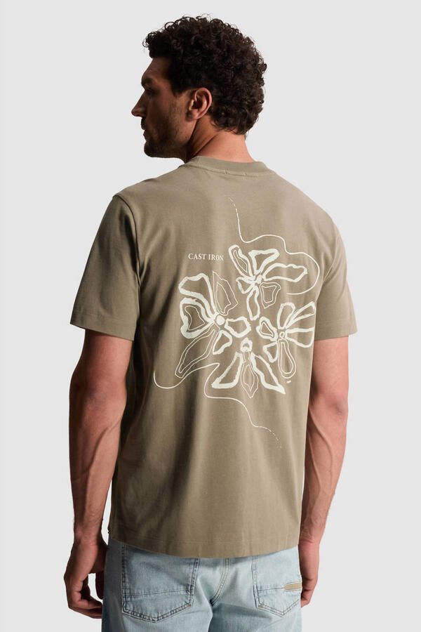 CAST IRON Heren Polo's & T-shirts Short Sleeve R-neck Regular Fit Single Jersey Taupe - Foto 6