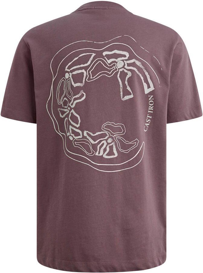 Cast Iron regular fit T-shirt met backprint donkerpaars - Foto 2