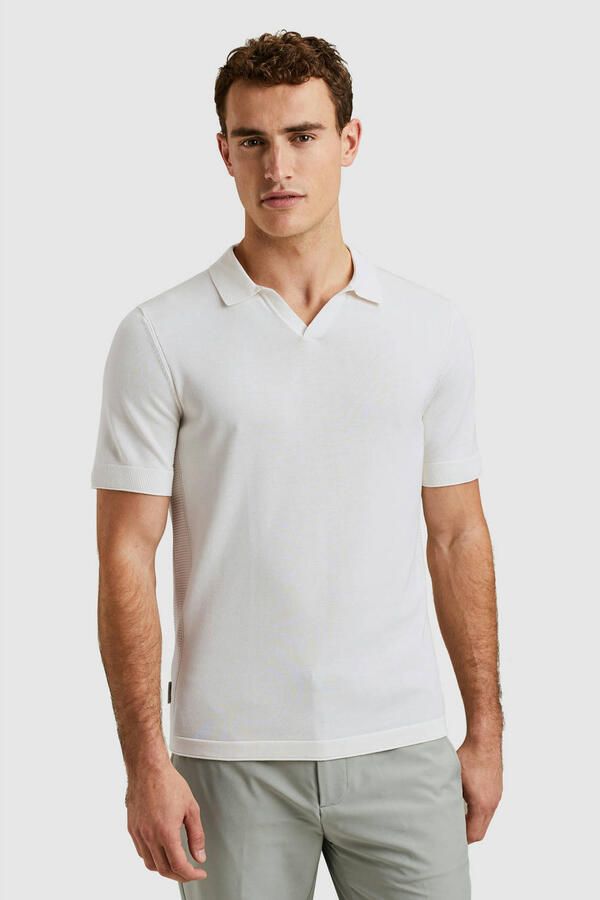 Cast Iron regular polo fijn gebreid ecru - Foto 3