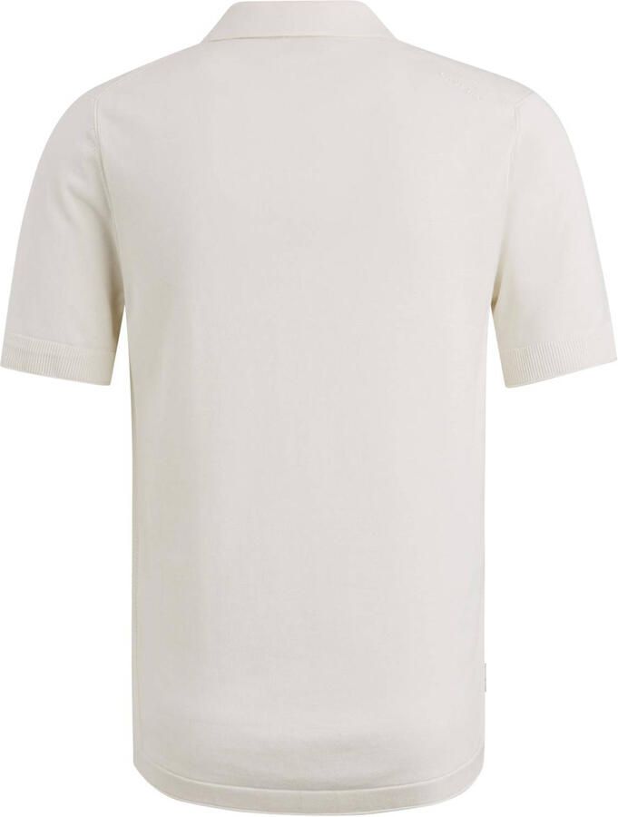 Cast Iron regular polo fijn gebreid ecru