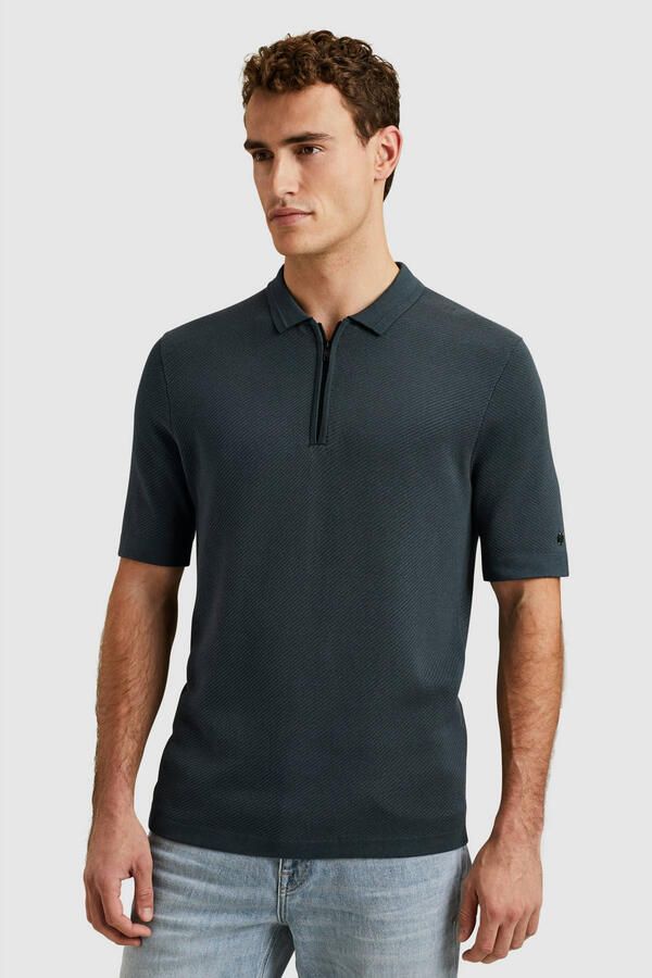 CAST IRON Heren Polo's & T-shirts Short Sleeve Polo Regular Fit Cotton Modal Blauw - Foto 5