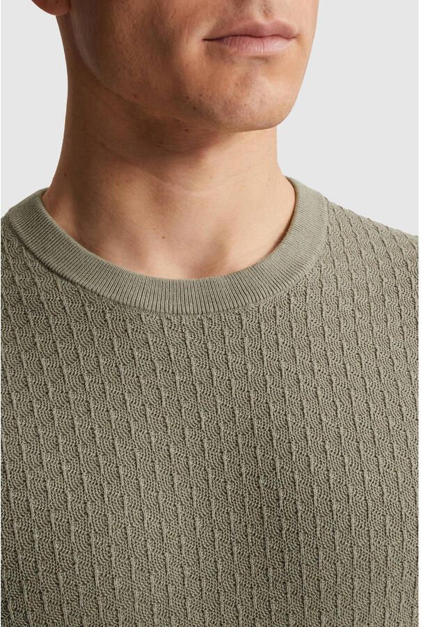 Cast Iron regular T-shirt gebreid grijsgroen - Foto 2